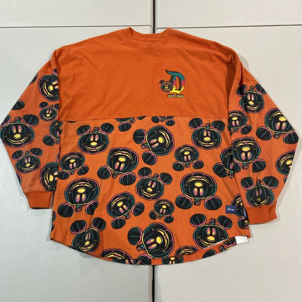 Disneyland Spirit Jersey Halloween Jack-O-lantern Adult M Black Orange Preowned